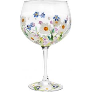 The Leonardo Collection- Verre &Agrave; Gin Peint &Agrave; La Main | Marguerites D&eacute;licates | 1 Pi&egrave;ce &iquest; 9 X 9 X 21 Cm Accessoire,Lp46703,Transparent,1 Count (Pack Of 1) - Neuf