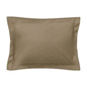 Taie D'oreiller Rectangle - Made In France - 50 X 75 Cm - 100% Coton - 57 Fils - Taupe - Neuf