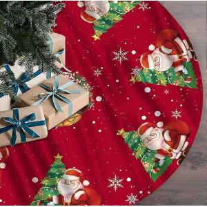 Jupe de sapin de No&euml;l 150 cm, motif Grinch, douce et rustique, d&eacute;coration de No&euml;l, flocons de neige, rouge, pour int&eacute;rieur et ext&eacute;rieur, compatible avec - Neuf