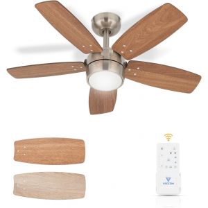 SUBZONAL-Ventilateur de Plafond 91 CM pour Petite Pi&egrave;ce: Moderne Avec Lumi&egrave;re &agrave; Intensit&eacute; Variable et T&eacute;l&eacute;commande - R&eacute;versible et Silencieux avec 6 Vitesses pour Petite Chambre - 230 V - Neuf