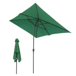 Parasol Rectangulaire 1,4 &times; 2,1 M Modulaire &iquest; Parasol Balcon &Agrave; Assembler, Vert - Neuf