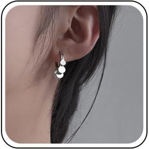 Kal-Boucle Oreille Disque Rond Pendentif Boucle Oreille Boho Disque Pièce Monnaie Goutte Boucles Oreille Huggie Boucles Oreille Argent Disque Rond Boucles Oreille Bijoux Femmes Et Filles - Neuf