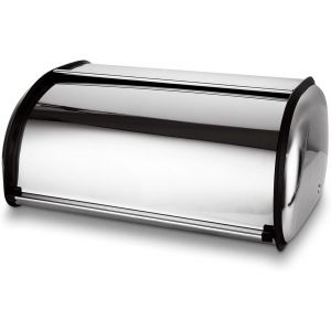 LETNERNY-Boîte À Pain En Acier Inoxydable, Boîte À Pain De Cuisine Argentée - 34 X 23 X 14.5Cm - Neuf