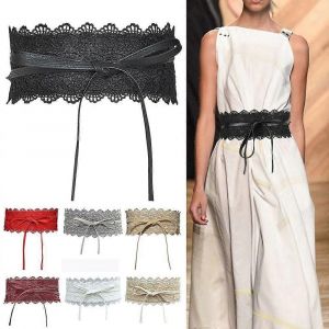 Femmes Slim Fit Casual Bowknot Dames Robe Cummerbands Faux Cuir Ceinture Large Taille Bande Corset Dentelle Ceinture - Neuf