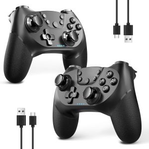 Manette Sans Fil Pour Switch/Switch 2/Lite/Oled, Manette Pour Switch Pro Avec Fonction Réveil Avec Un Bouton¿Manette Pour Switch Avec Double Vibration/Turbo/Screenshot (Noir & Noir) - Neuf