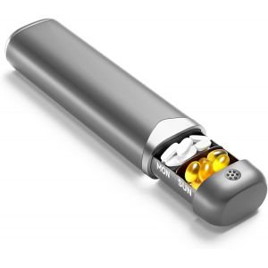 Tianyi-Pilulier Semainier Medicament Boite Medicaments Rangement Pilulier Journalier Pilulier Hebdomadaire 7 Jours Pour Contenir Des Vitamines, Des Médicaments, Des Suppléments (Argent Gris) - Neuf