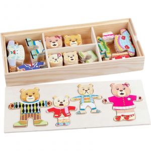 Puzzle en bois avec expression faciale, jouet &eacute;ducatif, jeu de correspondance des couleurs, robe d'animal, cadeau amusant pour la maternelle - Neuf