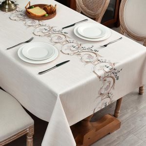 Ulteronixshop-Nappe Rectangulaire Toile Cir&eacute;e 215x137cm, Nappes Plastique Rectangulaire Nappe Exterieur Impermeable Jardin Pour Salle &Agrave; Manger,Picnic,Anniversaire,Automne,Noel,Halloween(Flower-A) - Neuf