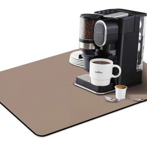 ERYI-Tapis De Machine A Cafe 40*30Cm Tapis Absorbant Pour Évier De Cuisine Tapis Vaisselle, Convient Aux Comptoirs De Cuisine, Sèche-Couverts, Machines À Café, Animaux Domestiques (Kaki - Neuf