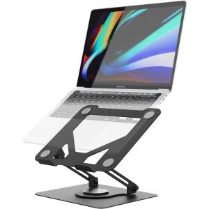 Support Ordinateur Portable, Support PC Portable Rotatif à 360°, Réglable en Hauteur, Compatible avec MacBook Air/Pro, Dell, HP et Autres Ordinateurs Portables 11-17,3"" - Noir - Neuf