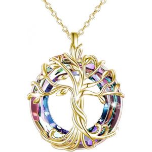 Kal-Collier Arbre De Vie Cadeaux D'anniversaire Pour Femme Collier En Argent Sterling Avec Pendentif Arbre De Vie En Forme D`Ormeau Et Arbre De Vie Pour Femme - Neuf
