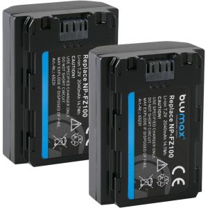 2X Blumax Batterie Pour Sony Np-Fz100 | Compatible Avec Sony Alpha 9, Alpha 7Rm3, Alpha 7 M3 | Info Batterie Au Lithium Z Series, 7,2 V U2013 11.52 Wh U2013 2040 Mah[Z183] - Neuf