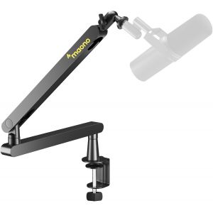 ASFASFq-Bras micro BA92 Noir - Bras micro low profile avec passe-câbles intégré pour bureau organisé, pince de bureau incluse, réglable 360° - Idéal podcast, streaming et télétravail - Neuf