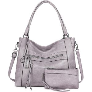 CAUC-Sac a Main Grand Cuir PU Sac Hobo Sacs Cabas Femme Sacs Bandouli&egrave;re Fourre Tout Messenger et Portefeuille Ensemble pour Travail Shopping Party Voyage - Neuf