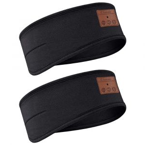 Bandeau avec &eacute;couteurs Bluetooth pour dormir - Lot de 2, masque de sommeil multifonctionnel et bandeau de sport - Neuf