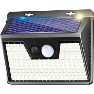 Tianyi-Lot De 1 Lampe Solaire Exterieur Detecteur De Mouvement, 140 Led Lumiere Solaire, 3 Modes Eclairage Solaire, Spot Projecteur Sans Fil Etanche Pour Jardin Cour Garage Terrasse - Neuf