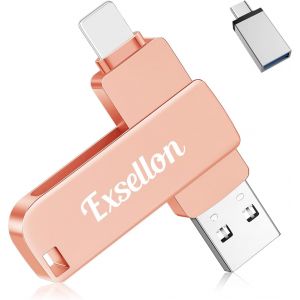 128GB USB Phone Stick, USB Flash Drive for Phone/Pad/Android/PC/Tablet/Mac, External Memory for Recording More Photos and Videos - Neuf