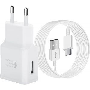 JGD-Chargeur Type C Charge Rapide pour Samsung Galaxy S21/S20/S20+/S10/S10+/S10e/S9/S9+/S8/S8 Plus/A12/A13/A15/A26/A25/A32/A51/Note 9/8, Chargeur Telephone Tablette Adaptateur avec 1.5m USB C C&acirc;ble - Neuf