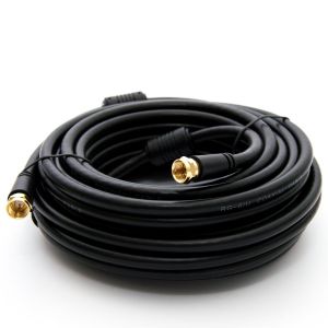 30m C&acirc;ble d'antenne TV BASIC-LINE SAT C&acirc;ble de connexion F C&acirc;ble coaxial avec filtre de courant gain&eacute; HDTV 4K - noir - Neuf