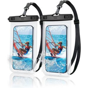 Pochette &Eacute;tanche Smartphone Cordon R&eacute;glable Am&eacute;lior&eacute; [Lot De 2], Ipx8 Pochette Telephone Portable Etanche, Protege Telephone Eau Pour Iphone 17 16 15 14 Pro Max Samsung S25 S24 Ultra Jusqu'A 7,0 - Neuf