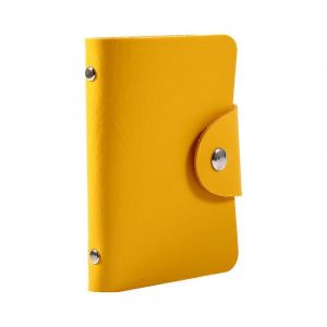 Pu Cuir De Crédit De Visite Carte Titulaire De Poche Cas Sac À Main Portefeuille 24 Fentes (Jaune) - Neuf
