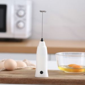Mousseur Électrique Pour Boissons, Lait, Thé, Café, Cappuccino, Mousseur, Fouet, Mixeur - Blanc - Neuf