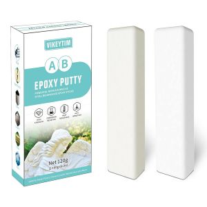 Mastic Epoxy,120g Pâte à Réparer Multi-Usages Pâte Epoxy bi-composante pour Collages Sur de Multiples Matériaux Métal,Dur,Pierre,Bois,Céramique (Blanc) - Neuf