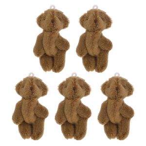 Lot De 5 Mini-Ours En Peluche, Joli Porte-Cles, Ornement, Accessoires Pour Sac A Main, Cadeau Pour Enfants, Accessoires De Fete, Pendentif Mignon - Neuf