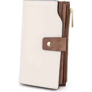Femme Portefeuille Blocage Rfid En Pu Cuir Avec Bracelet Grande Capacité(21 Emplacements De Cartes) Poche Intérieure Convient Aux Portables 5.5 - Neuf