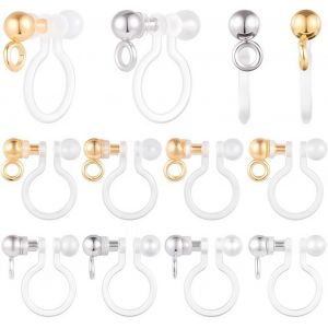Kal-1 Boîte 40 Pièces 2 Couleurs Clip Sur Boucle D'oreille Convertisseur Transparent U Type Boucle D'oreille Cilps Composants De Boucle D'oreille En Acier Inoxydable Avec Boucle Boucles D'oreill - Neuf