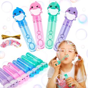 8 Flacons À Bulle De Savon Mariage Avec Poignée En Forme De Dauphins,30ml Bulle De Savon Pour Mariage Avec 10 Cartes Et Attaches,4 Couleurs Bouteilles À Bulles Mariage Pour Enfant Anniversaire - Neuf