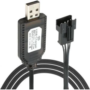 Kajgl-Usb Chargeur Câble Rc Universel,Câble De Chargeur Usb Rc Avec Connecteur Sm-4p Plug Pour 2s 7.4v Lipo Batterie Compatible Voiture Rc Bateau Drone Avions Rc Et Autres Jouets-Kajgl - Neuf