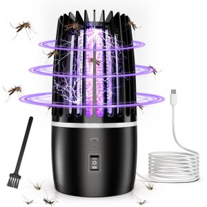 Lampe Anti Moustique, Lampe Électrique Anti Insectes 4000mah Rechargeable Usb Piège À Mouche Insectes 360 ° Uv Électrique Anti Moustique Veilleuse Intérieur Extérieur Veilleuse Puissant Attrayant - Neuf