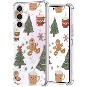LORANKA-Coque de protection de No&euml;l pour Samsung A55 - Transparente - Avec P&egrave;re No&euml;l - Anti-chocs - Avec pare-chocs - Souple - Pour A55 6,6"" - Bonhomme en pain d'&eacute;pice - Neuf