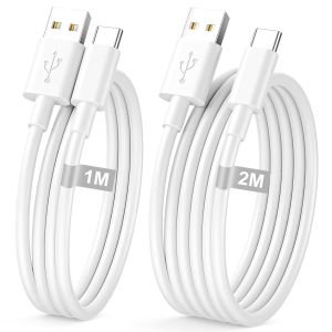 JGD-Carplay Cable USB vers USB C 1M+2M/Lot de 2 pour iPhone 17/16/15 Pro Max, Cable USB C iPhone cable Chargeur Usb c C&acirc;ble iphone cable Type C Voiture pour iphone 17 Air 16 15 Plus,Samsung S25,iPad - Neuf