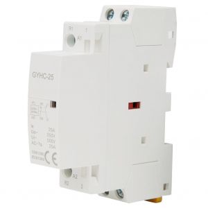 Mini contacteur domestique CA 2P 25A 220V 50Hz, montage sur rail DIN, 1NO 1NC - Neuf