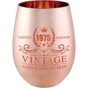 Cadeau Femme 50 Ans-50 Ans Anniversaire Femme-50th Birthday Gifts For Women-Vintage 1975 Wine Glass-Funny Bday Present Ideas - Neuf