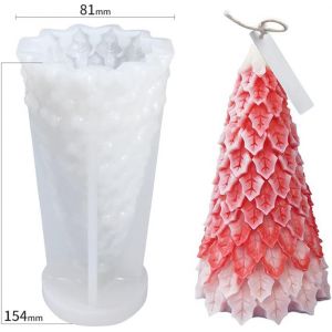 (De Grande Taille) 3d De L'arbre De No&euml;l Bougie Moule De L'arbre De No&euml;l De Partie De Moule En Silicone Pour Fondant, Philip Morris, L'argile, Le Savon, Le Chocolat, La D&eacute;coration De G&acirc;teaux - Neuf