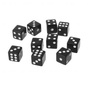 Lot De 10 D&eacute;s En Acrylique &Agrave; 6 Faces, 16 Mm, Cubes Num&eacute;riques Ronds, Pour Jouets &Eacute;ducatifs Pour Enfants, Jeux De Soci&eacute;t&eacute;, Blanc-Noir - Neuf