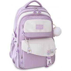 KALSC-Sac À Dos À Deux Épaules Léger Pour Enfants Cartable Primaire Et College Pour Filles Et Garçons,Grand Sac Ecole Loisir Avec Badge Et Pendentif Pour Adolescents De 9 À 18 Ans - Neuf