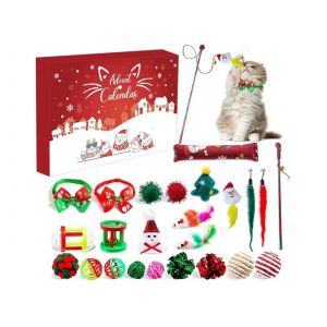 Calendrier de l'Avent Chat 24 pi&egrave;ces avec jouets pour No&euml;l - Neuf