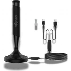 Antenne Tv D'Int&eacute;rieur Pour R&eacute;cepteur De Signal De T&eacute;l&eacute;vision Num&eacute;rique, Avec Connecteur F M&acirc;le, Base Magn&eacute;tique - Neuf