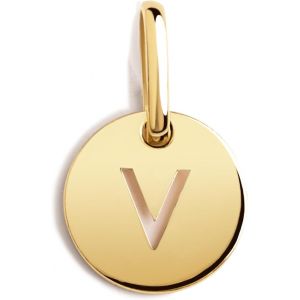 Kal-- Mini Medallion Letter. Pendentif Initiale En Argent Sterling 925 Avec Finition Plaqu&eacute;e Or 18 Kt. &Agrave; Combiner Avec Un Collier. Bijoux Pour Femme. Lettre A-Z. - Neuf