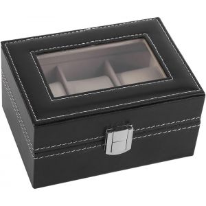 Kal-Boîtier De Rangement Pour Montre À 3 Emplacements,Boîte De Montre-Bracelet En Cuir Pu Avec 3 Oreillers De Montre Souples, Pour Bracelets De Montre, Organisateur De Stockage D'affichage De Bijoux, - Neuf