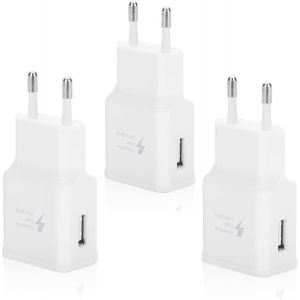 Ayu-3 Pack Chargeur Usb Compatibles Avec Samsung Galaxy S21 S20 S10 S9 S8 S7 S6 Edge/Plus/Active A15 A13 A14 A33 A54 A55 Note 9/8 Z Flip 3/4/Z Fold3/ 4, Charge Rapide Telephone Prise Secteur Adaptate - Neuf