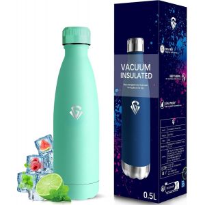 Gourde Isotherme, Gourde 500ml, Gourde Inox, Sans Bpa, Gourde , 24h Froid & 12h Chaud, Gourde Enfant Anti Fuite, Double Vide, Thermos Pour L'école, Bureau, Voyage, Camping, Sport - Neuf