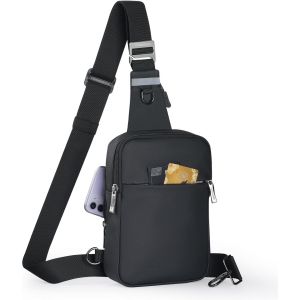 RFCBC-Sac à Bandoulière pour homme et femme, Sling Bag avec blocage RFID, petit sac à bandoulière étanche, Sac Banane Bandouliere pour Voyage Sports de Plein Air - Neuf