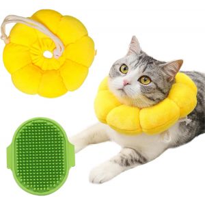 2pcs Collerettes Pour Chat Chiens, Doux Et Confortable Ajustable Collerettes Chat Et Chiots, Anti-Morsure Protection, Anti Lechage Apr&egrave;s Chirurgie, Protection Pr&eacute;vention Des Infections - Neuf