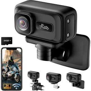 SUBZONAL-Camera Moto, WiFi 2K & Grand Angle 120&deg; Camera Sport, Verrouillage en Cas de Collision avec Capteur G Action Cam, Norme IP65 pour Motos, Sports de Plein Air - Neuf