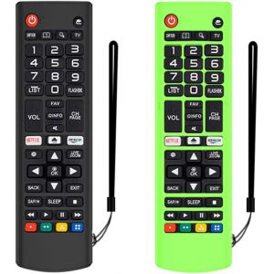 Lot De 2 Étui De Protection En Silicone Pour Télécommande Lg Akb75095307/Akb75375604/Akb74915305,Antichoc Anti-Perte Boîtier De Protection Pour Télécommande Lg Smart Tv(Blau Leuchten+Grün) - Neuf